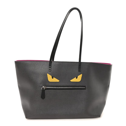 Fendi Vitello Elite Cuoio Monster Buggies Medium Roll Tote Carbone Black Multicolor Magenta 1 of 11