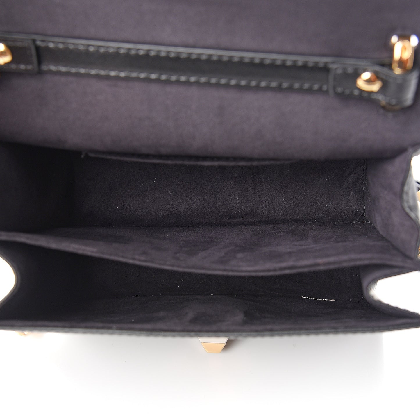 Vitello Liberty Metal Scalloped Multi Studded Small Kan I Shoulder Bag Black