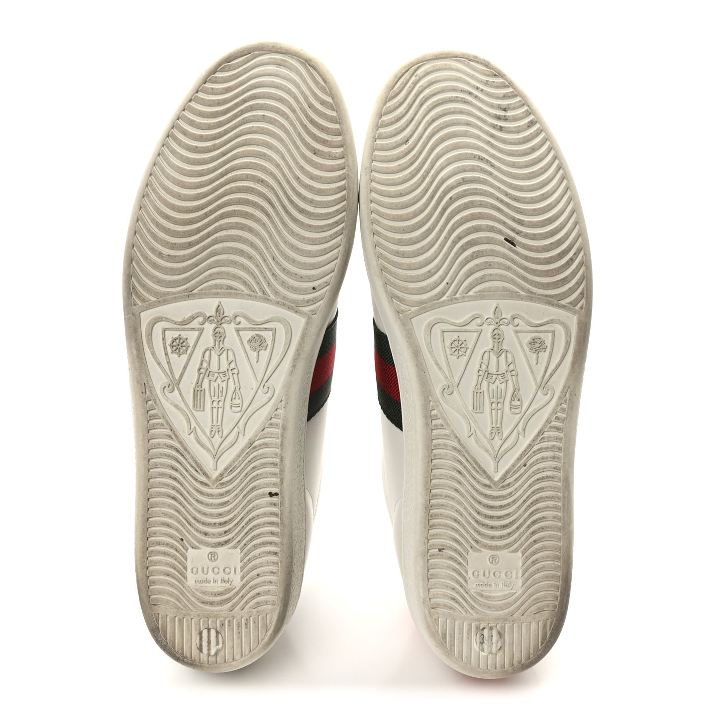 Calfskin Ayers Bee Embroidered Womens Ace Sneakers 39.5 White Red Flame Green