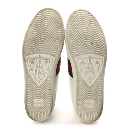 Gucci Calfskin Ayers Bee Embroidered Womens Ace Sneakers 39.5 White Red Flame Green 6 of 9