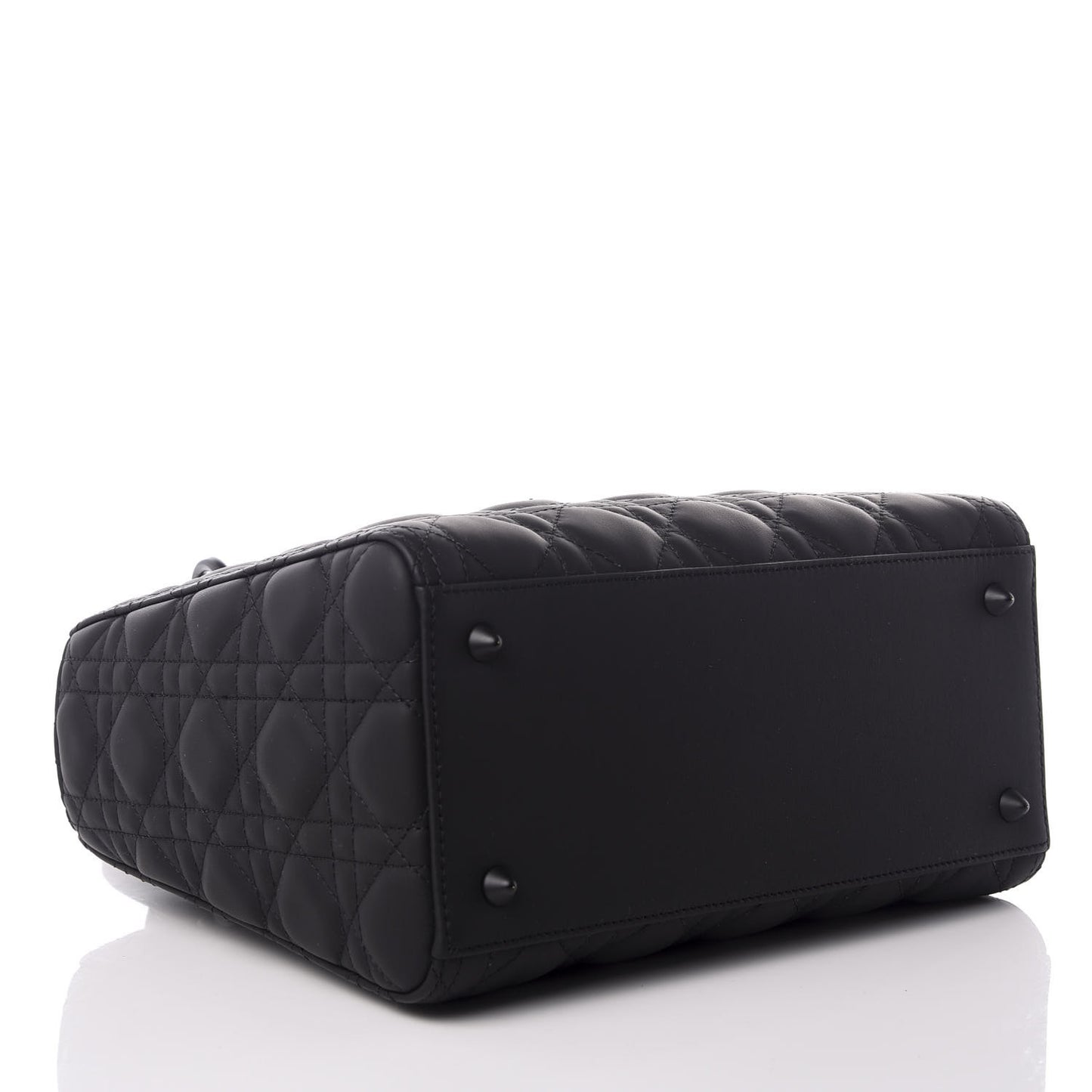 Ultra Matte Calfskin Cannage Medium Lady Dior Black