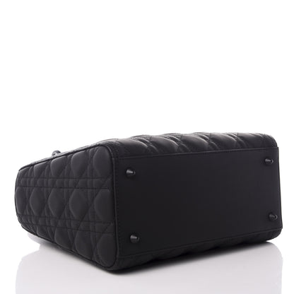 Christian Dior Ultra Matte Calfskin Cannage Medium Lady Dior Black 3 of 8