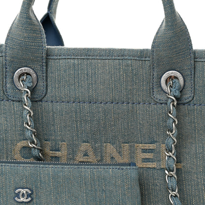Chanel Denim Small Deauville Tote Light Blue 8 of 10