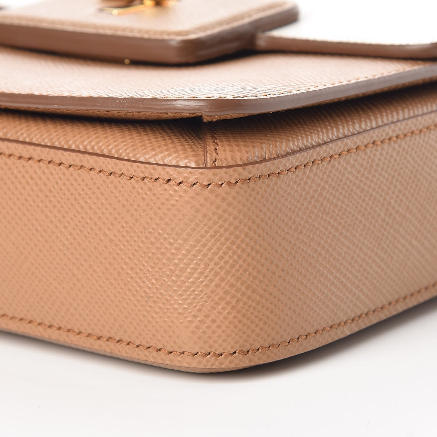 Saffiano Pattina Crossbody Bag Caramel Talco