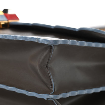 Fendi Vitello Liberty Scalloped Studded Kan I Shoulder Bag Carbone 7 of 13