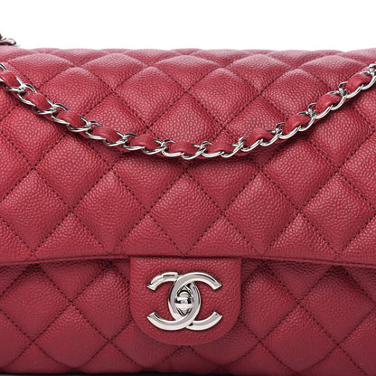 Chanel Caviar Quilted Jumbo Easy Flap Dark Pink 10 of 11