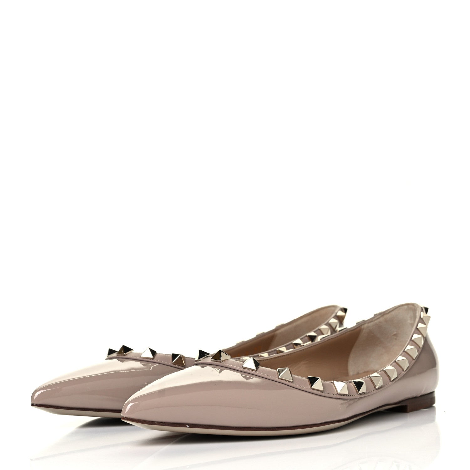 Valentino Garavani Patent Rockstud Ballerina Flats 37 Poudre 3 of 9