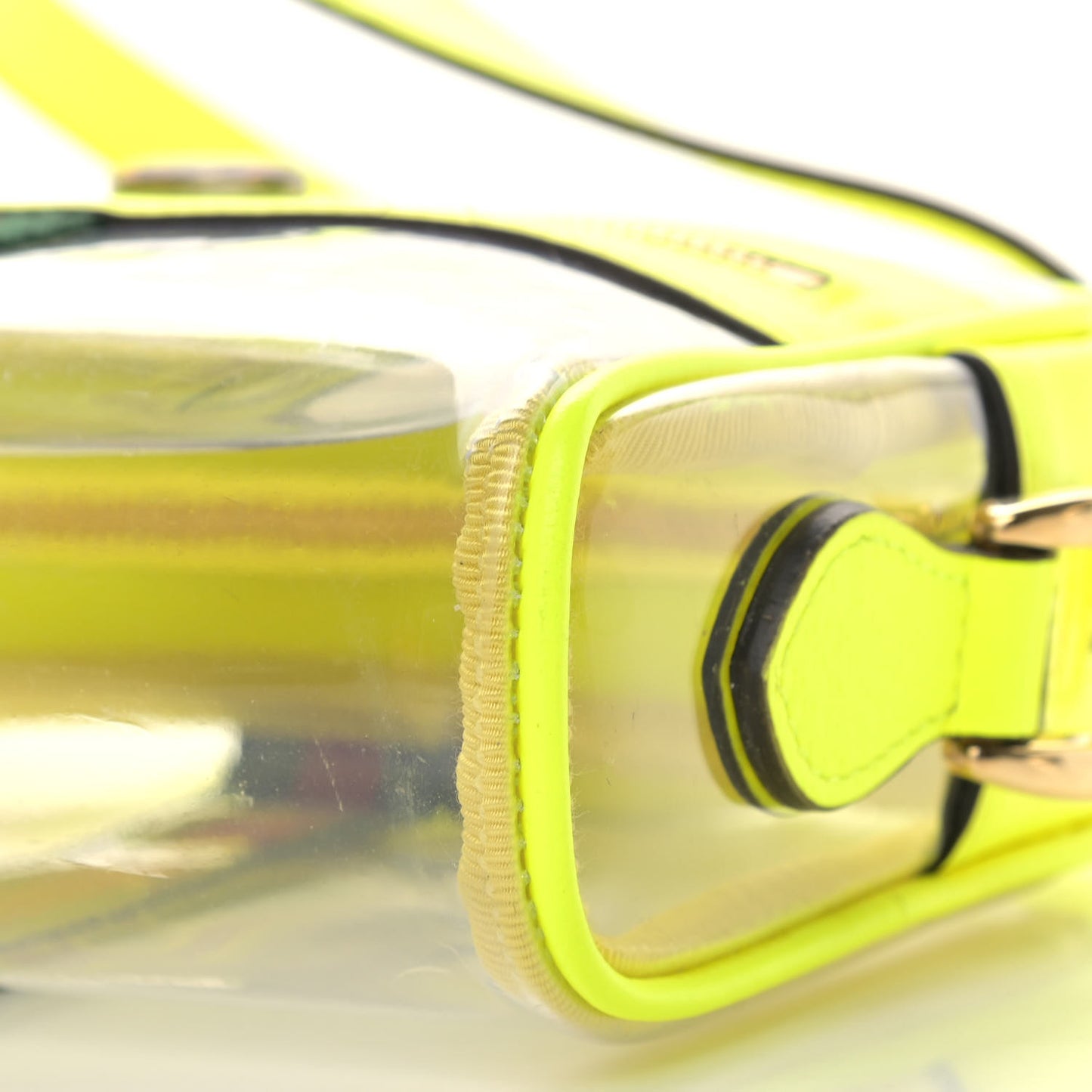 Vinyl Web Mini Ophidia Transparent Shoulder Bag Yellow Fluo