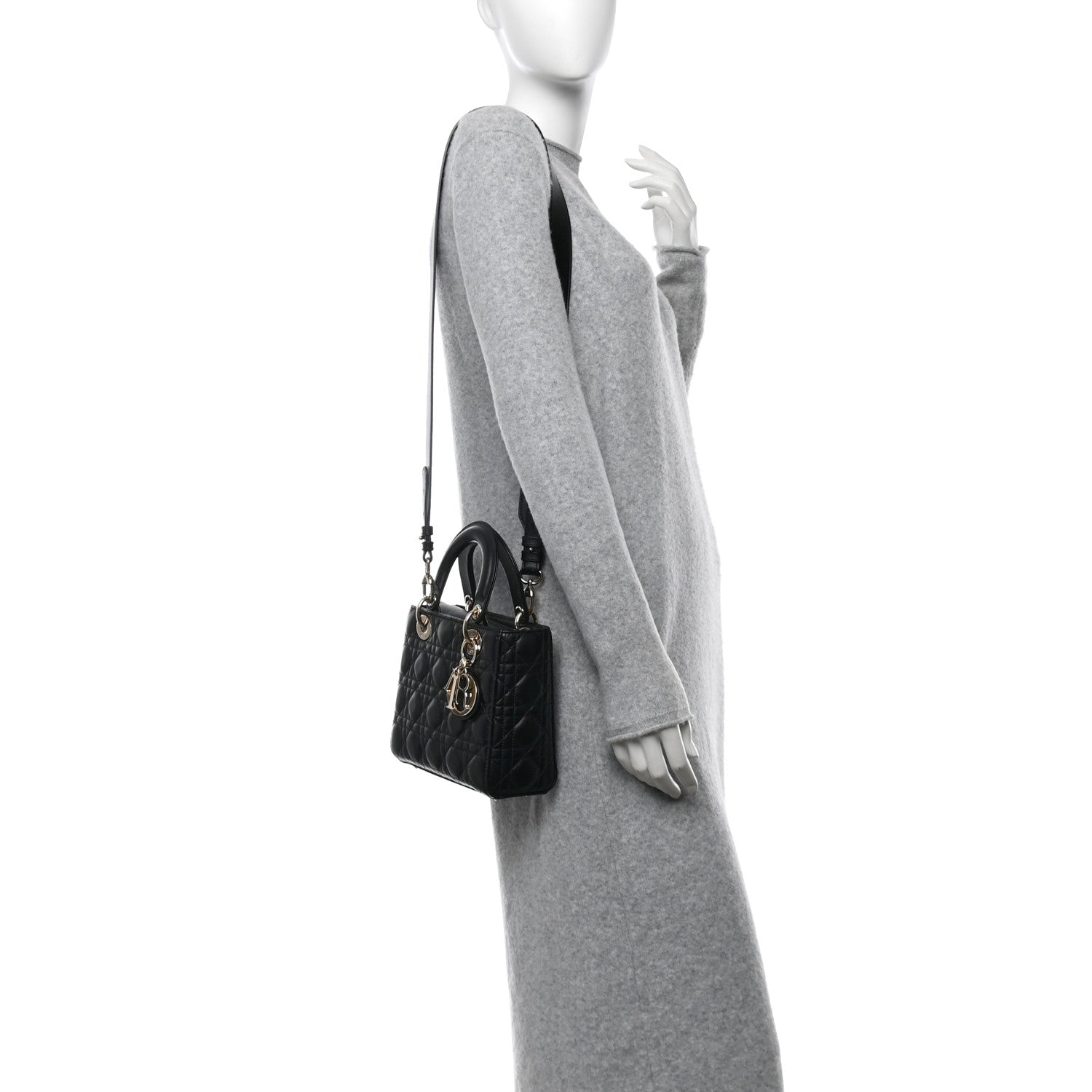 Christian Dior Lambskin Cannage Small My ABCDior Lady Dior Black 2 of 13