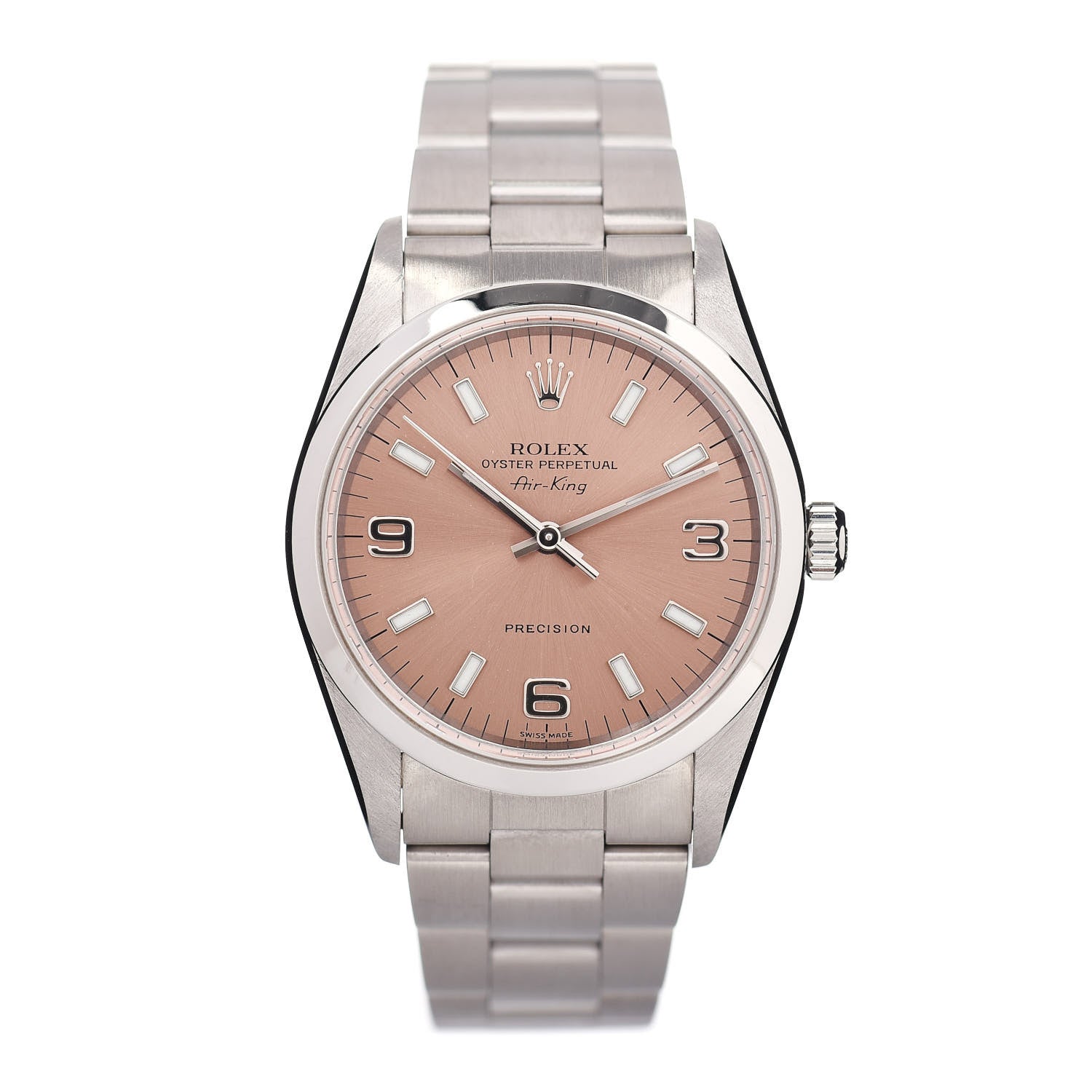 Rolex Stainless Steel 34mm Air-King Oyster Perpetual Precision Watch Pink 14000 1 of 4