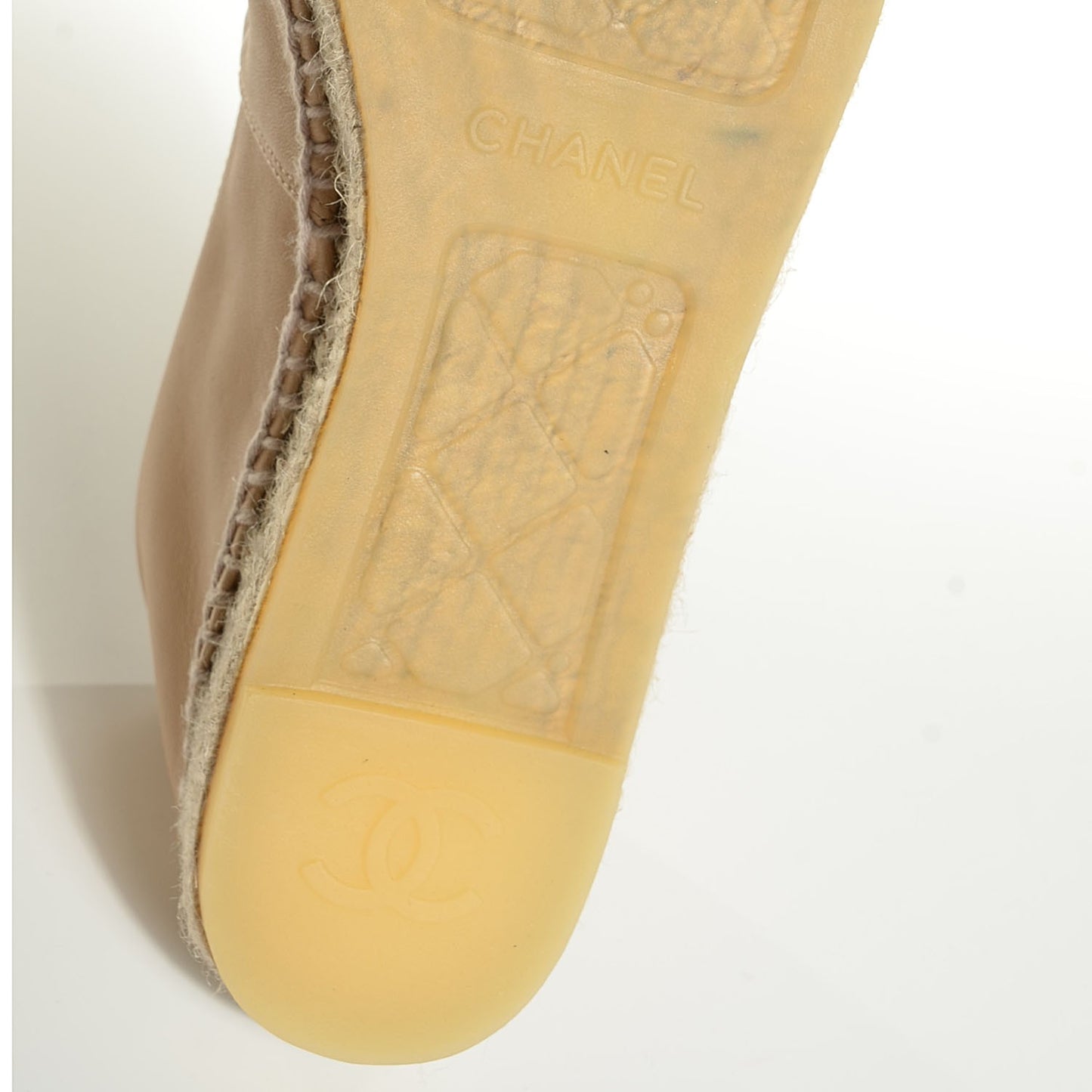 Lambskin CC Espadrilles 42 Beige Black