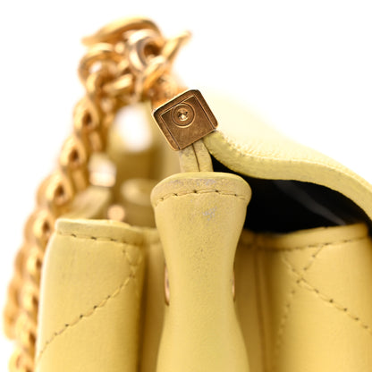 Chanel Lambskin Stitched Coco Luxe Small Flap Yellow 11 of 11