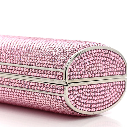 Judith Leiber Swarovski Crystal Minaudiere Clutch Pink 9 of 12