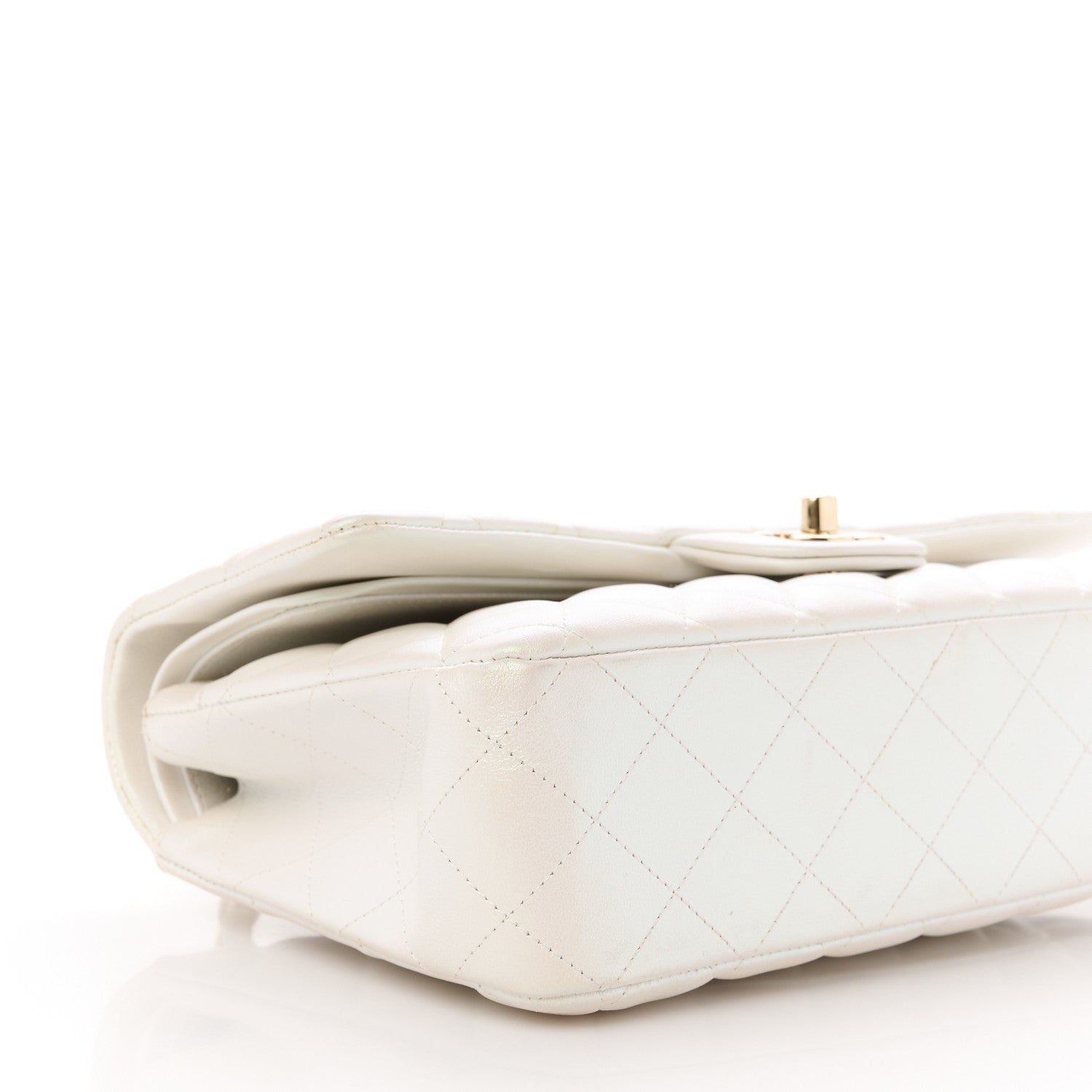 Chanel Iridescent Calfskin Quilted Medium Double Flap White 10 of 12