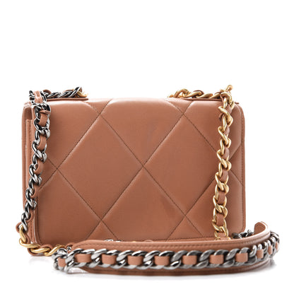 Chanel Lambskin Quilted 19 Wallet On Chain WOC Brown 3 of 14