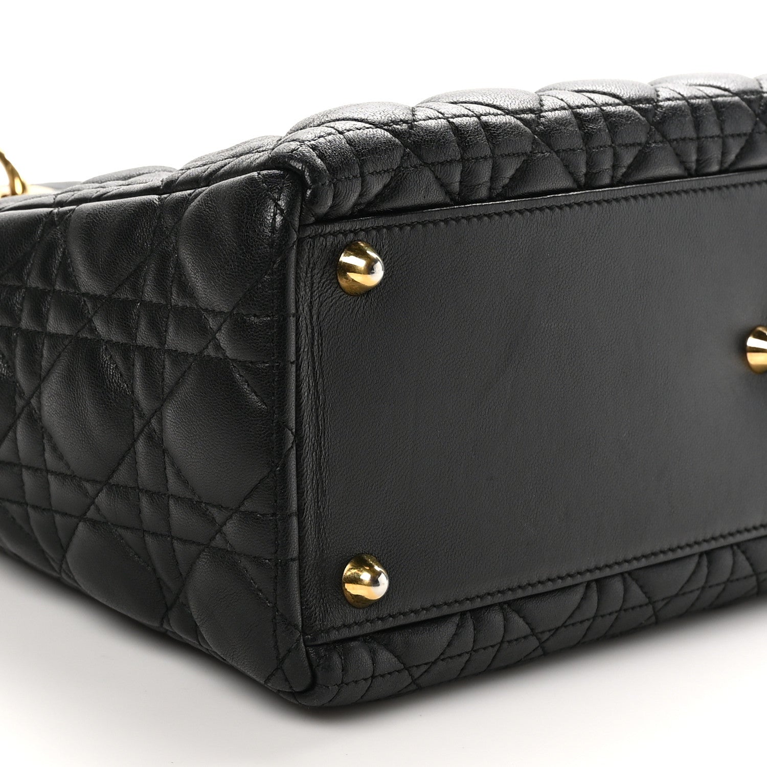 Christian Dior Lambskin Cannage Large Lady Dior Black 9 of 10