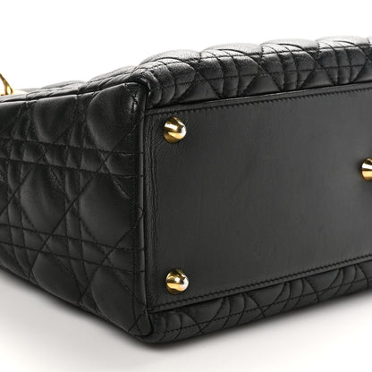 Christian Dior Lambskin Cannage Large Lady Dior Black 9 of 10