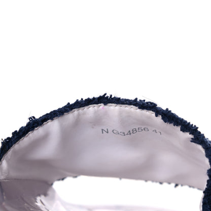 Chanel PVC Transparent Fabric CC Flat Slide Sandals 41 Navy 10 of 15