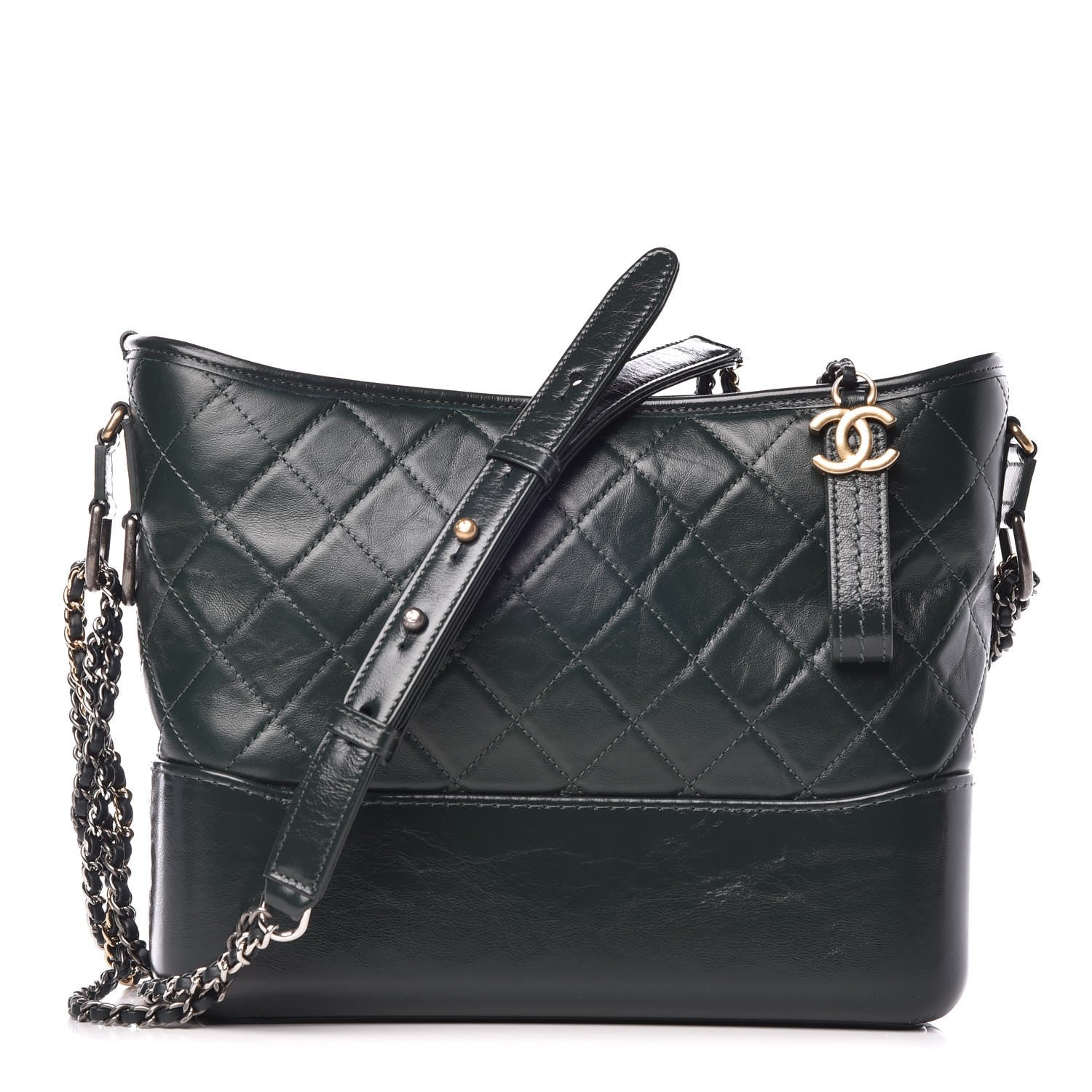 Chanel Aged Calfskin Quilted Medium Gabrielle Hobo Green 1 of 8