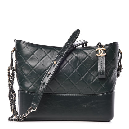 Chanel Aged Calfskin Quilted Medium Gabrielle Hobo Green 1 of 8
