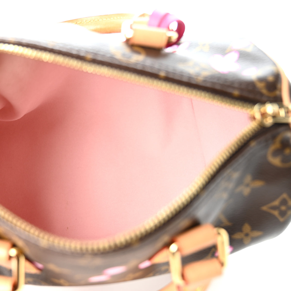 LV X TM Monogram Cherry Blossom Speedy Bandouliere 25 Sakura Brown