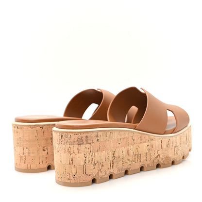 Hermes Calfskin Cork Eze 30 Sandals 37 Gold 5 of 10