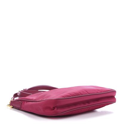 Prada Nylon Vela Saffiano Flat Flap Messenger Bag Fuxia 4 of 10