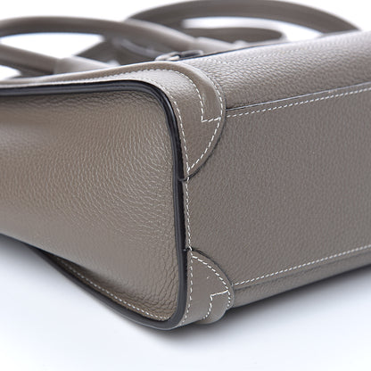 Celine Drummed Calfskin Nano Luggage Souris 8 of 12