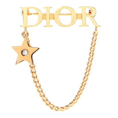 Christian Dior Metal Crystal Logo Dio(r)evolution Chain Brooch Gold 1 of 4