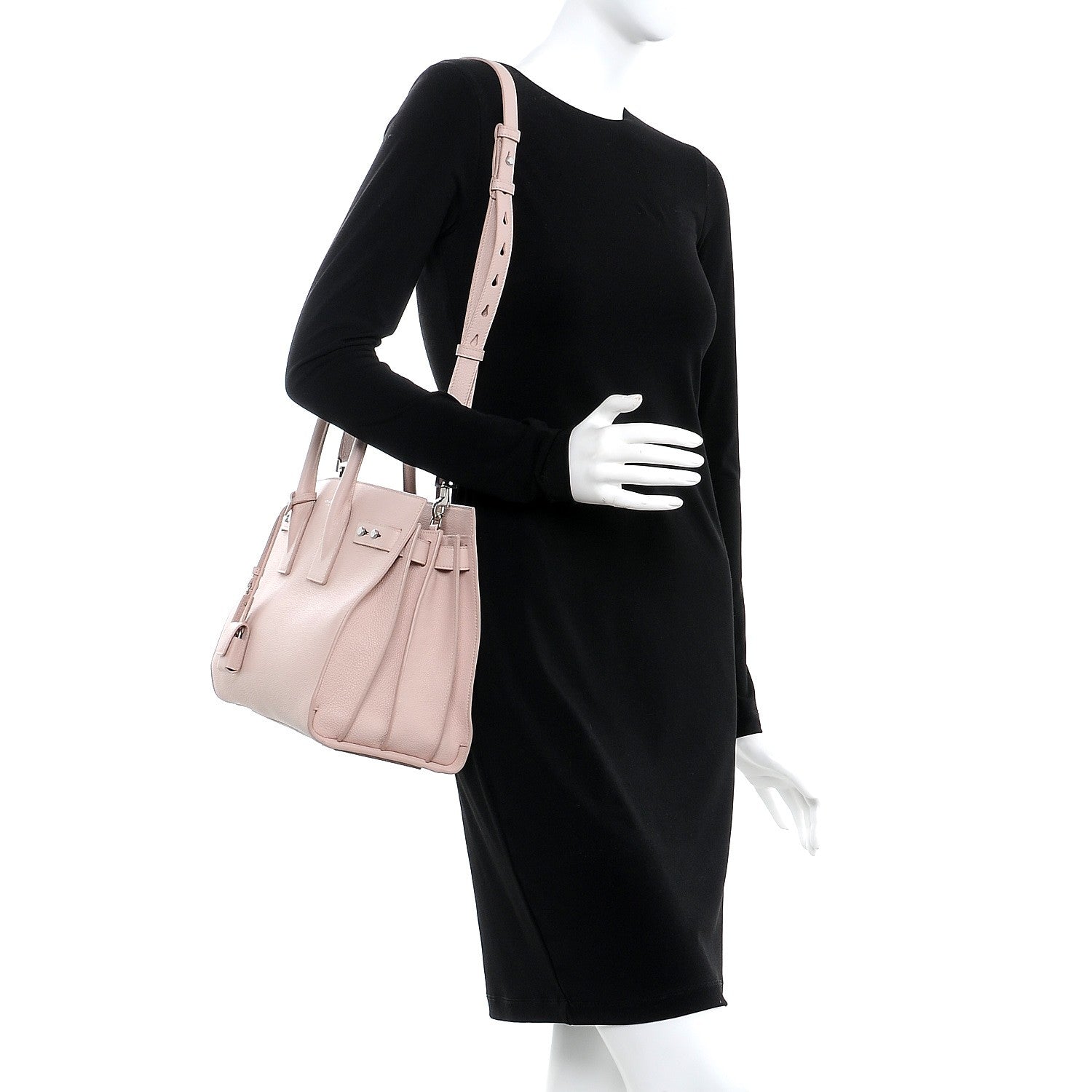 Saint Laurent Grained Calfskin Small Supple Sac De Jour Rose 2 of 8