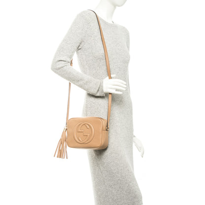 Gucci Pebbled Calfskin Small Soho Disco Bag Rose Beige 2 of 7