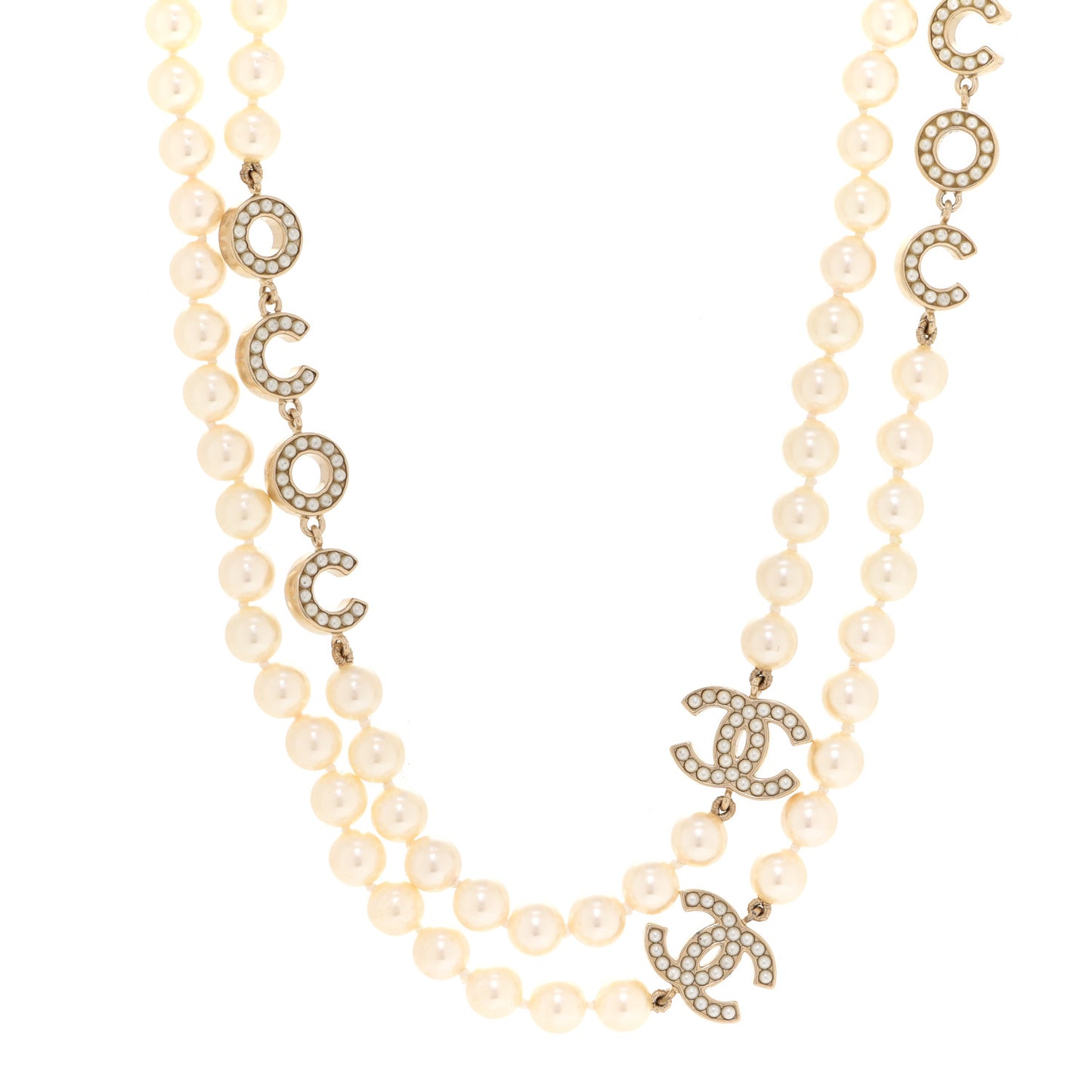 Pearl CC Coco Necklace Gold