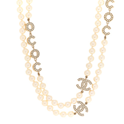 Chanel Pearl CC Coco Necklace Gold 1 of 5