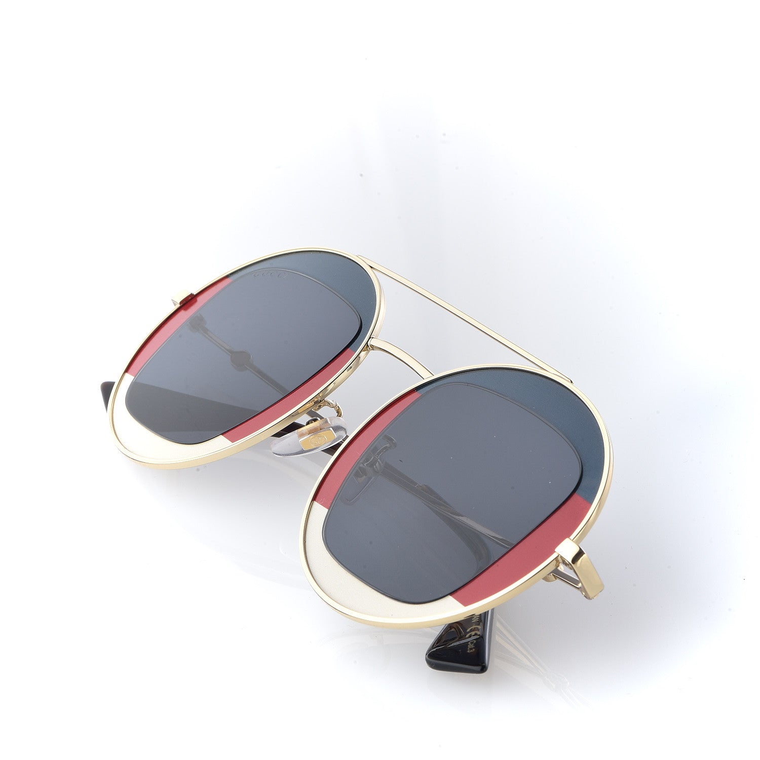 Gucci Round Frame Sylvie Web Sunglasses GG0105S Gold 9 of 9