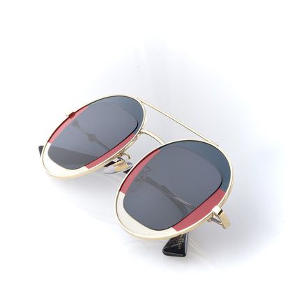 Gucci Round Frame Sylvie Web Sunglasses GG0105S Gold 9 of 9