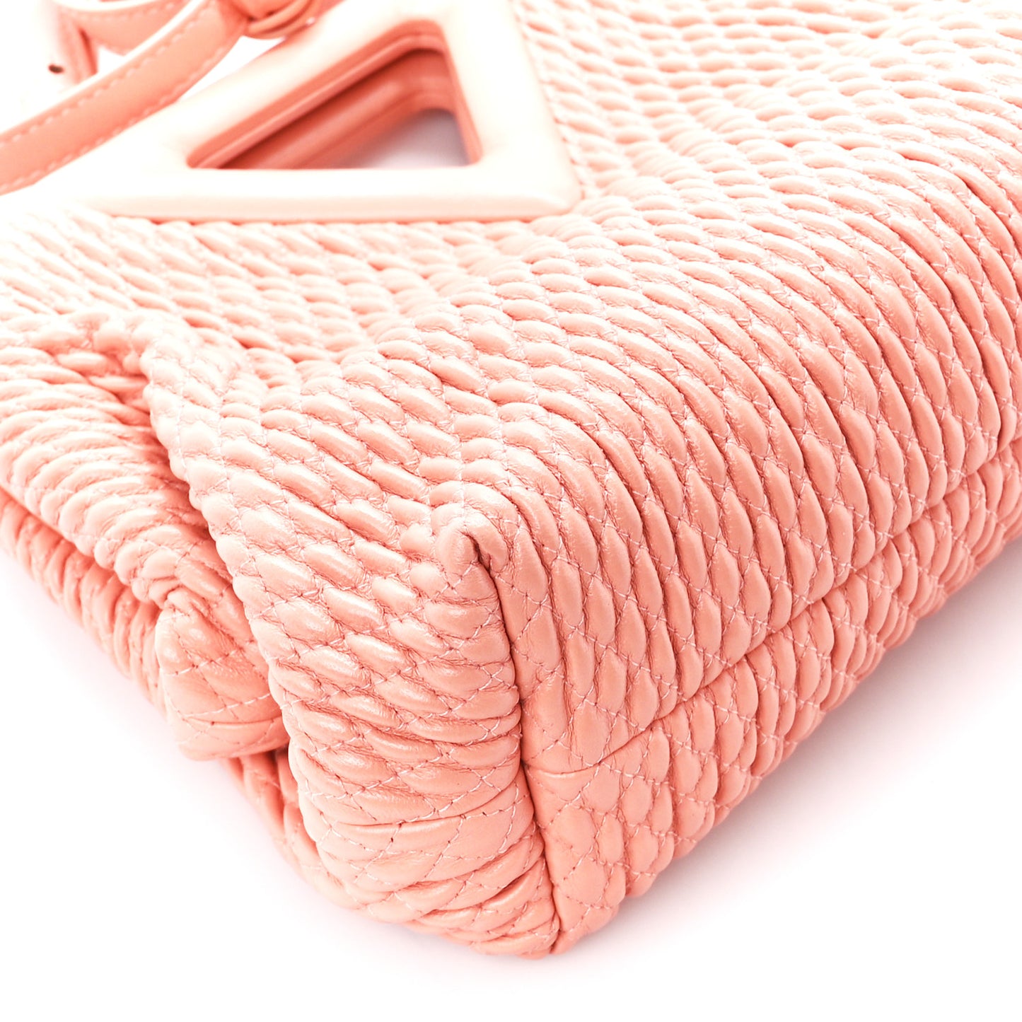 Lambskin Knit Small The Point Triangle Bag Peachy