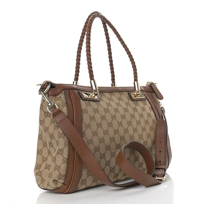 Gucci Monogram Cellarius Calfskin Small Bella Top Handle Bag Beige Ebony Cuir 2 of 11