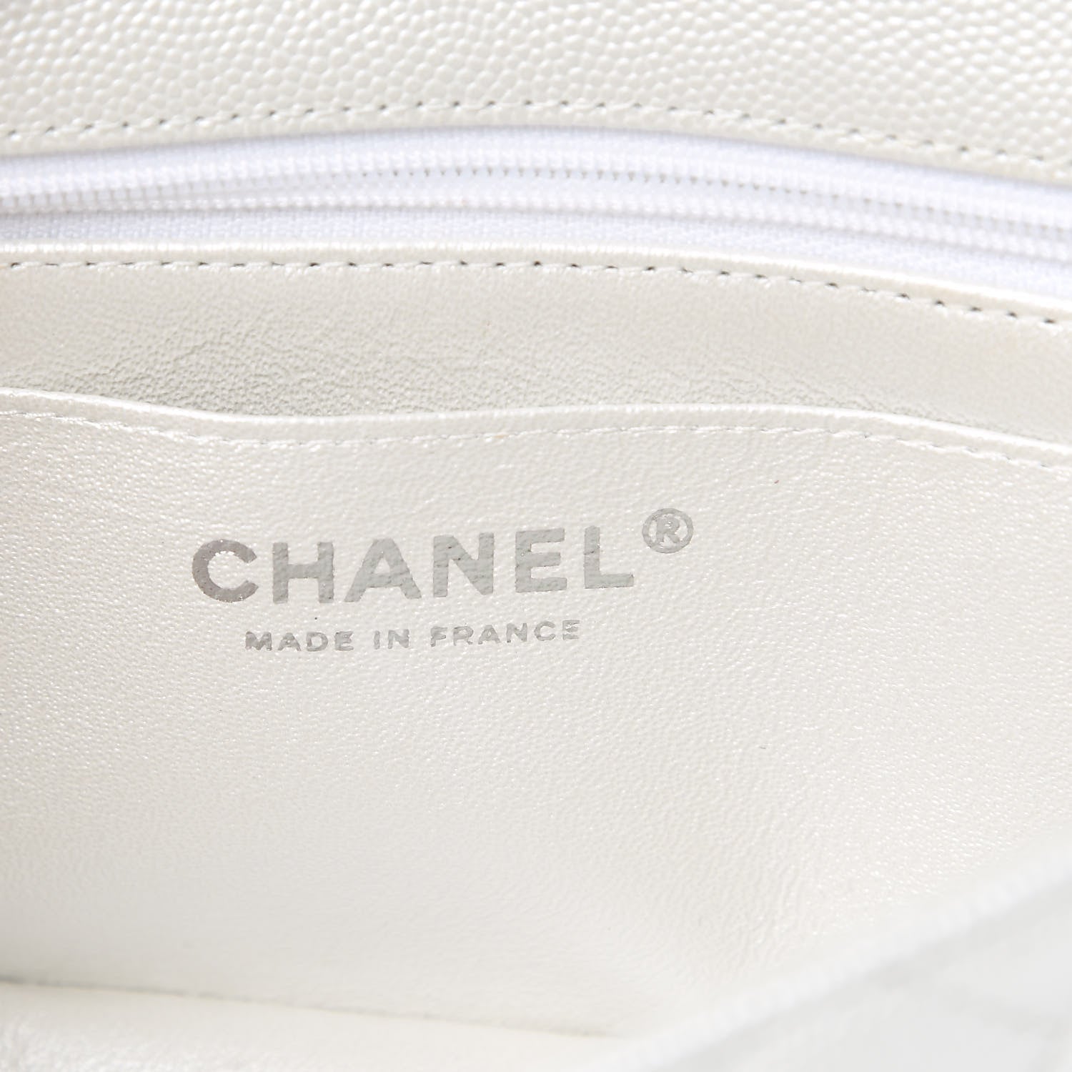 Chanel Iridescent Caviar Quilted Mini Top Handle Rectangular Flap White 6 of 11