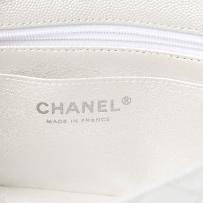 Chanel Iridescent Caviar Quilted Mini Top Handle Rectangular Flap White 6 of 11