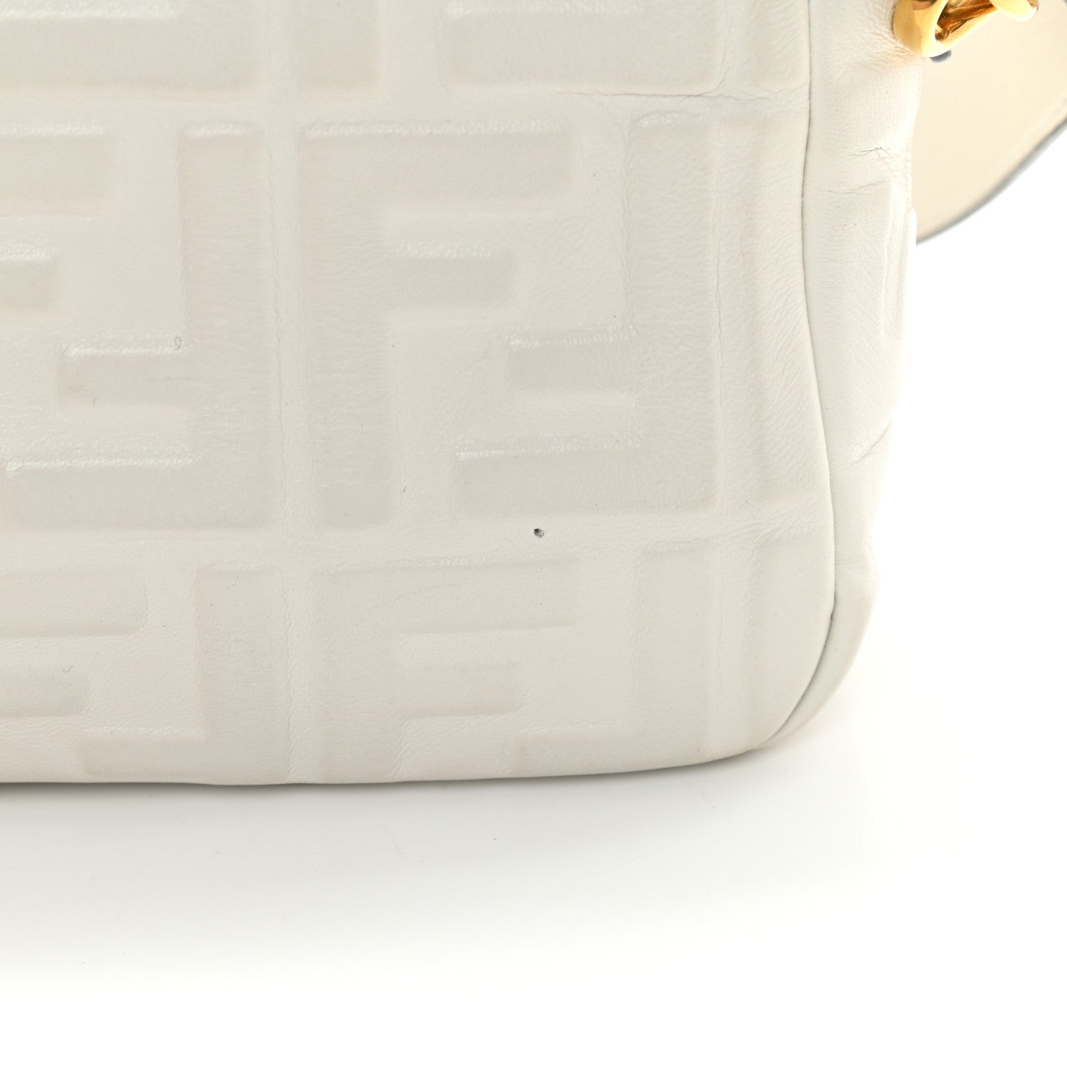 Fendi Nappa FF 1974 Embossed Baguette White 17 of 18