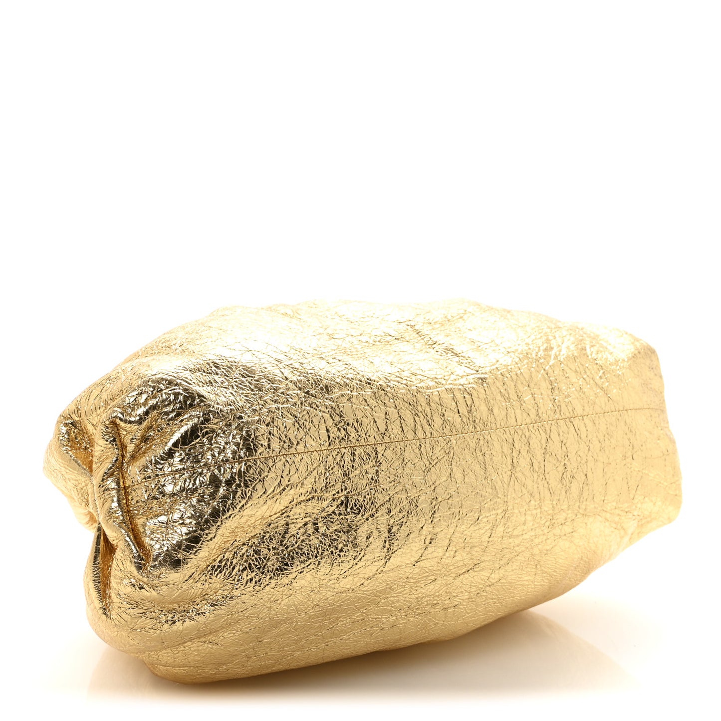 Metallic Bark Calfskin Embossed The Pouch Oversized Clutch Oro