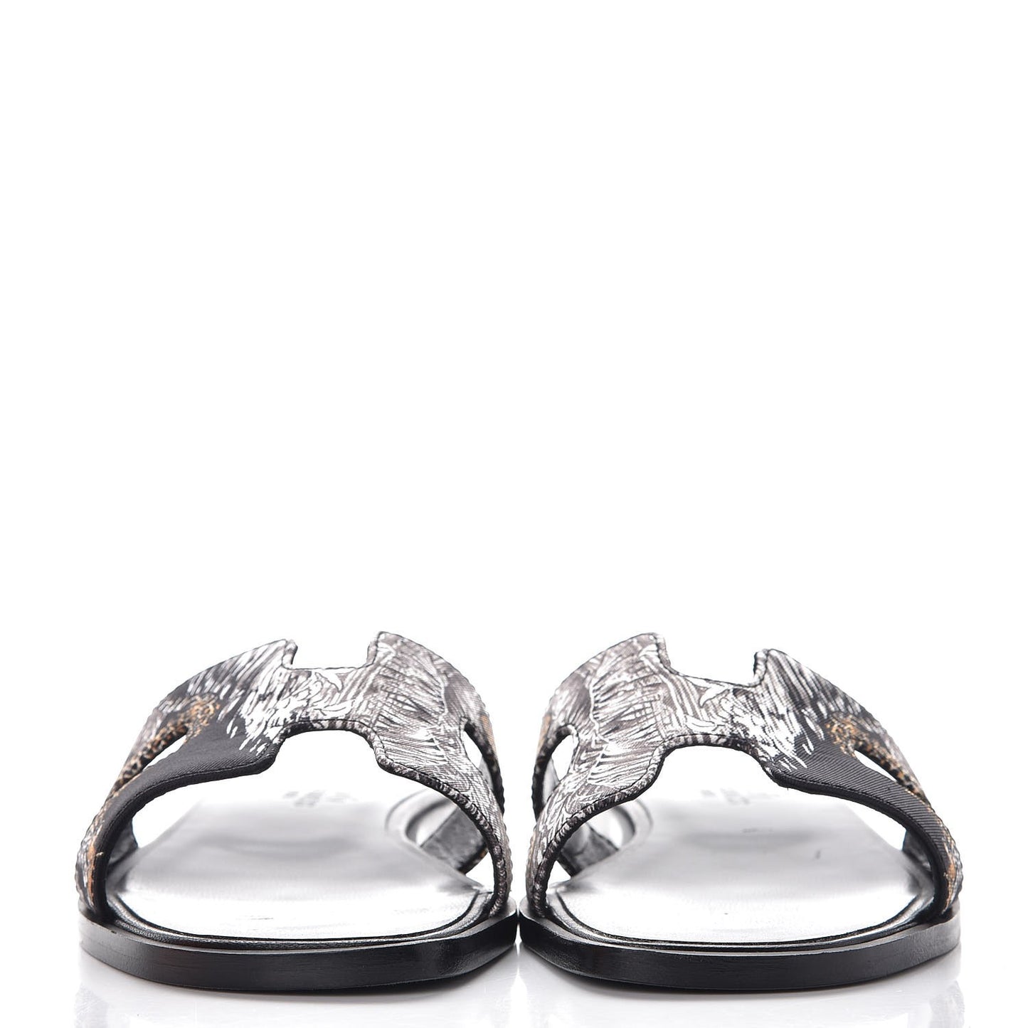 Silk Printed Equateur Tattoo Oran Sandals 35 Black