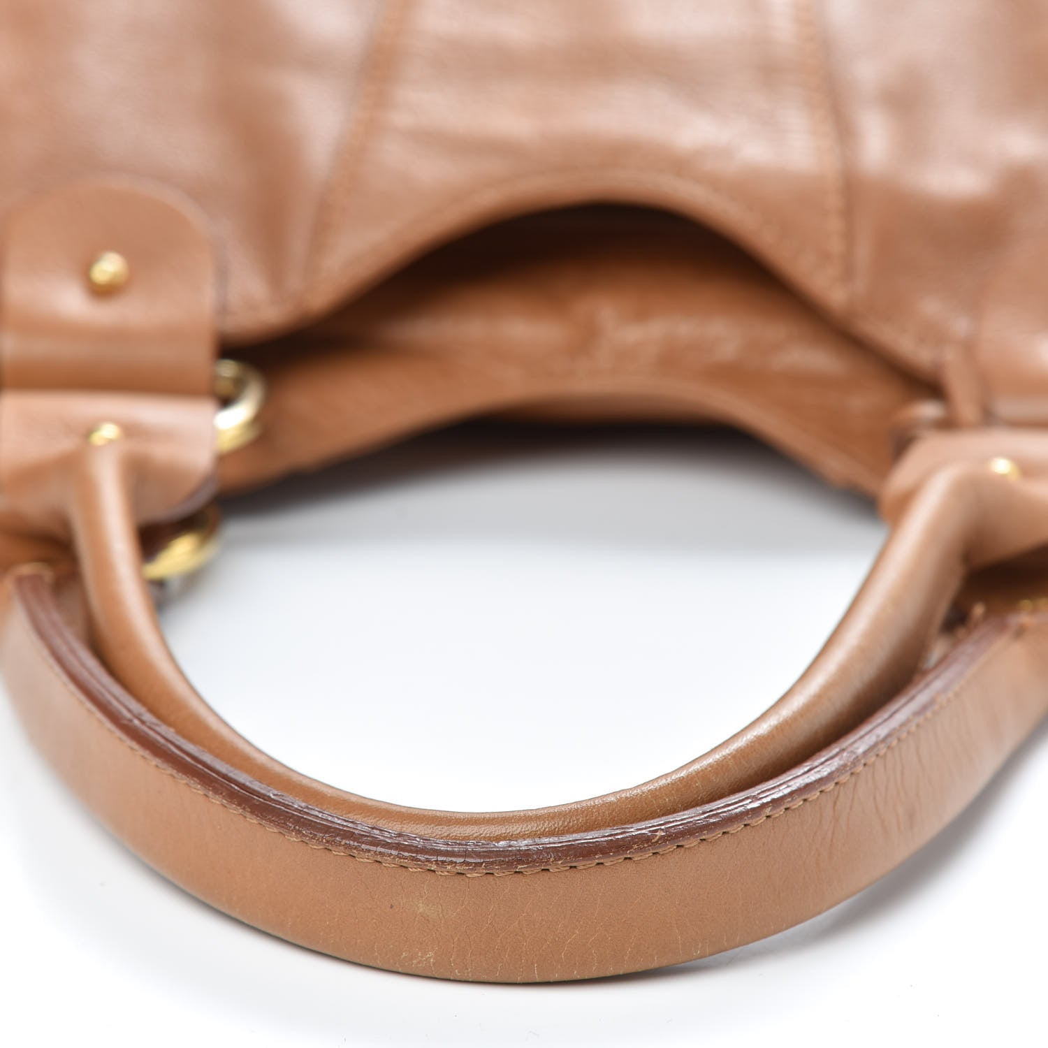 Fendi Calfskin Large Devil Trapezio Tote Tan 10 of 14