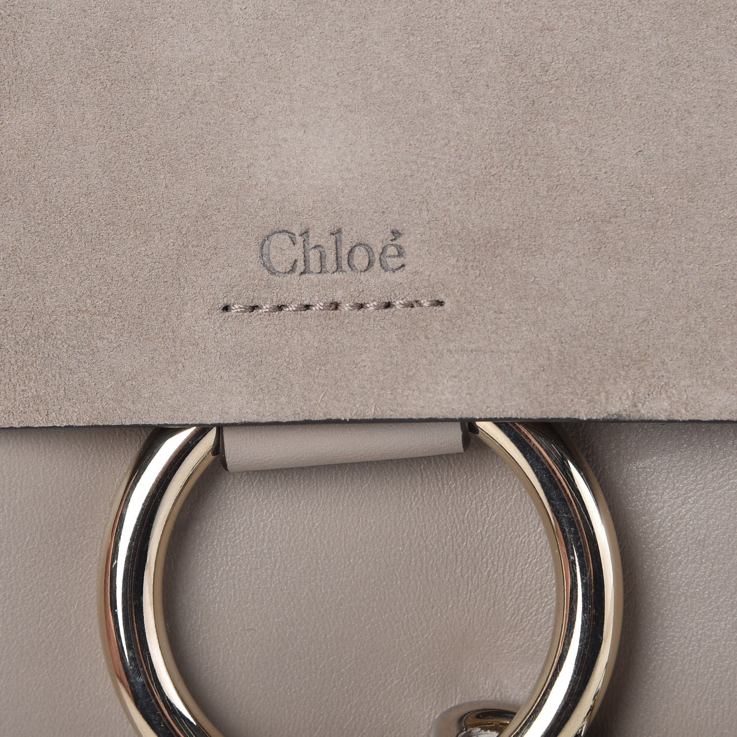 Chloe Suede Calfskin Small Faye Shoulder Bag Motty Grey 6 of 9