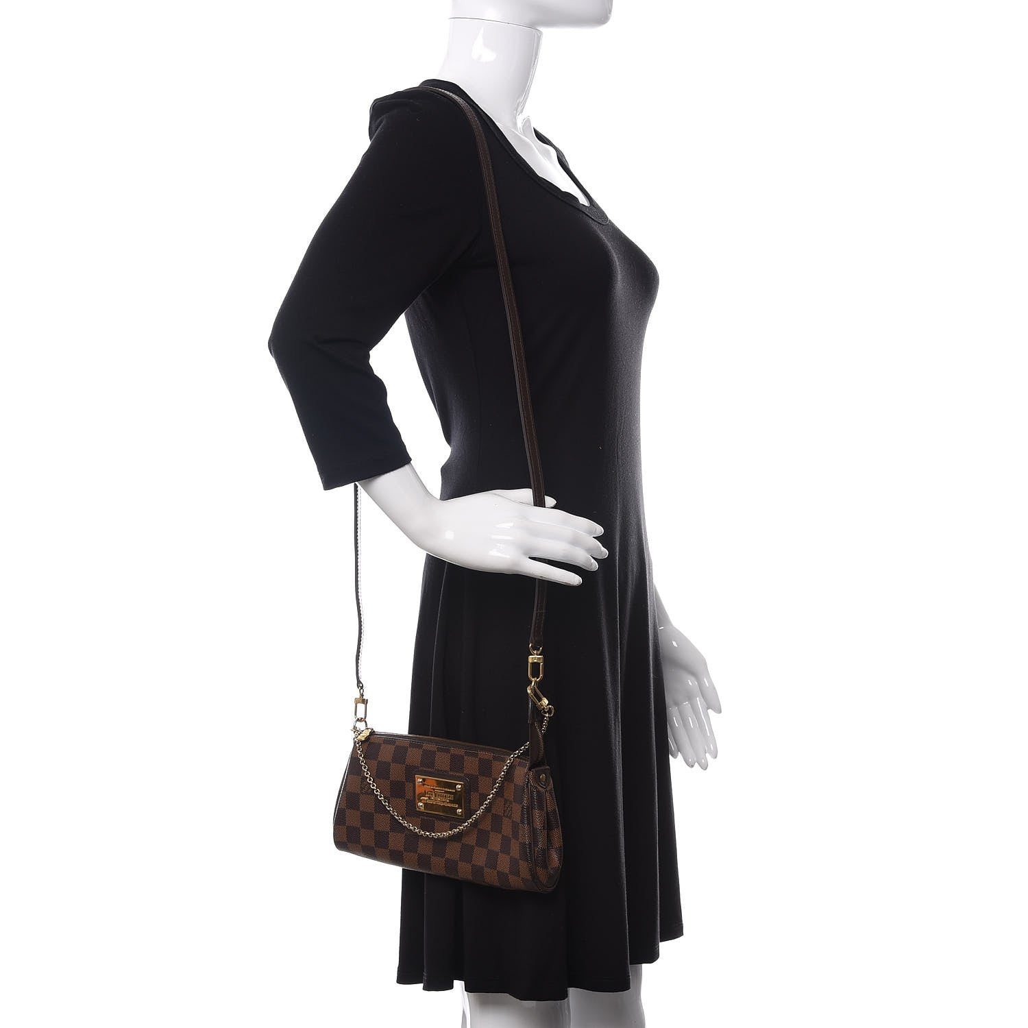 Louis Vuitton Damier Ebene Eva Clutch 2 of 10