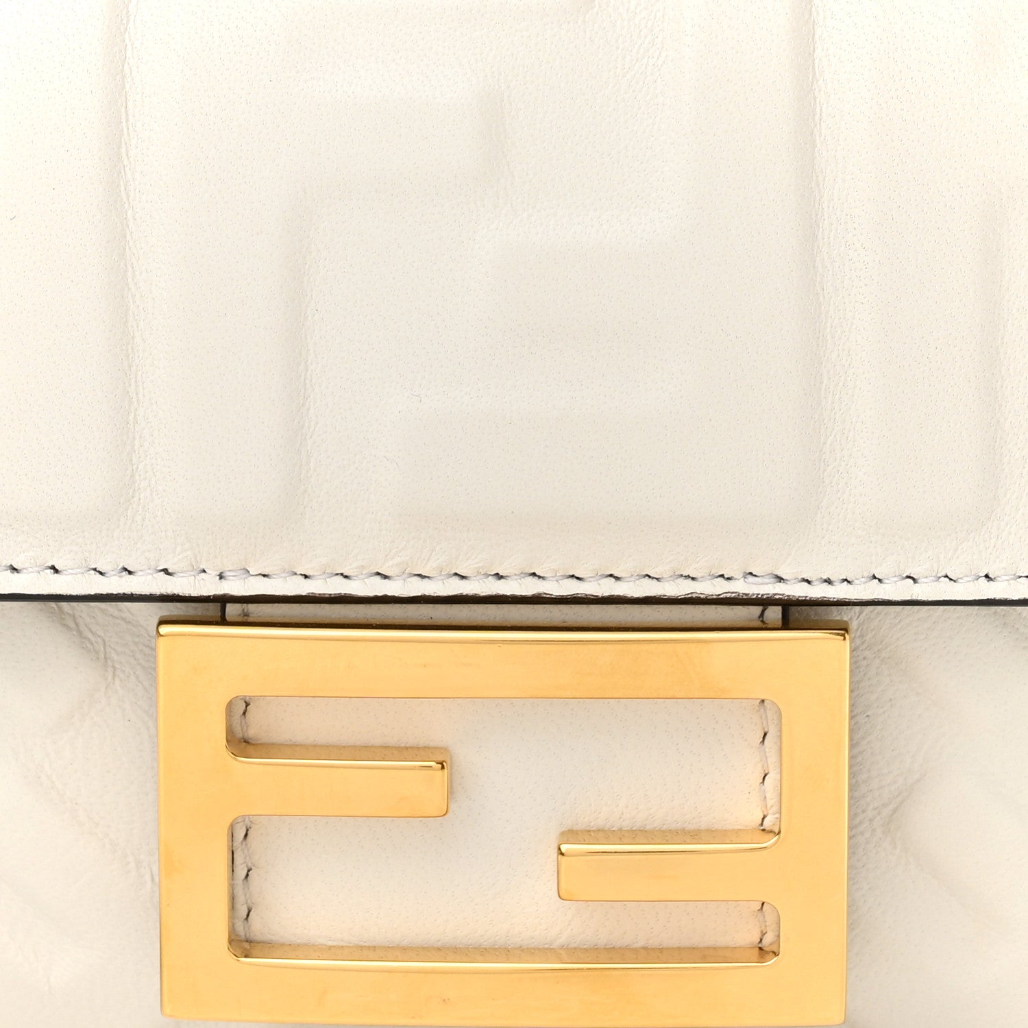 Fendi Nappa FF 1974 Embossed Mini Baguette White 8 of 10