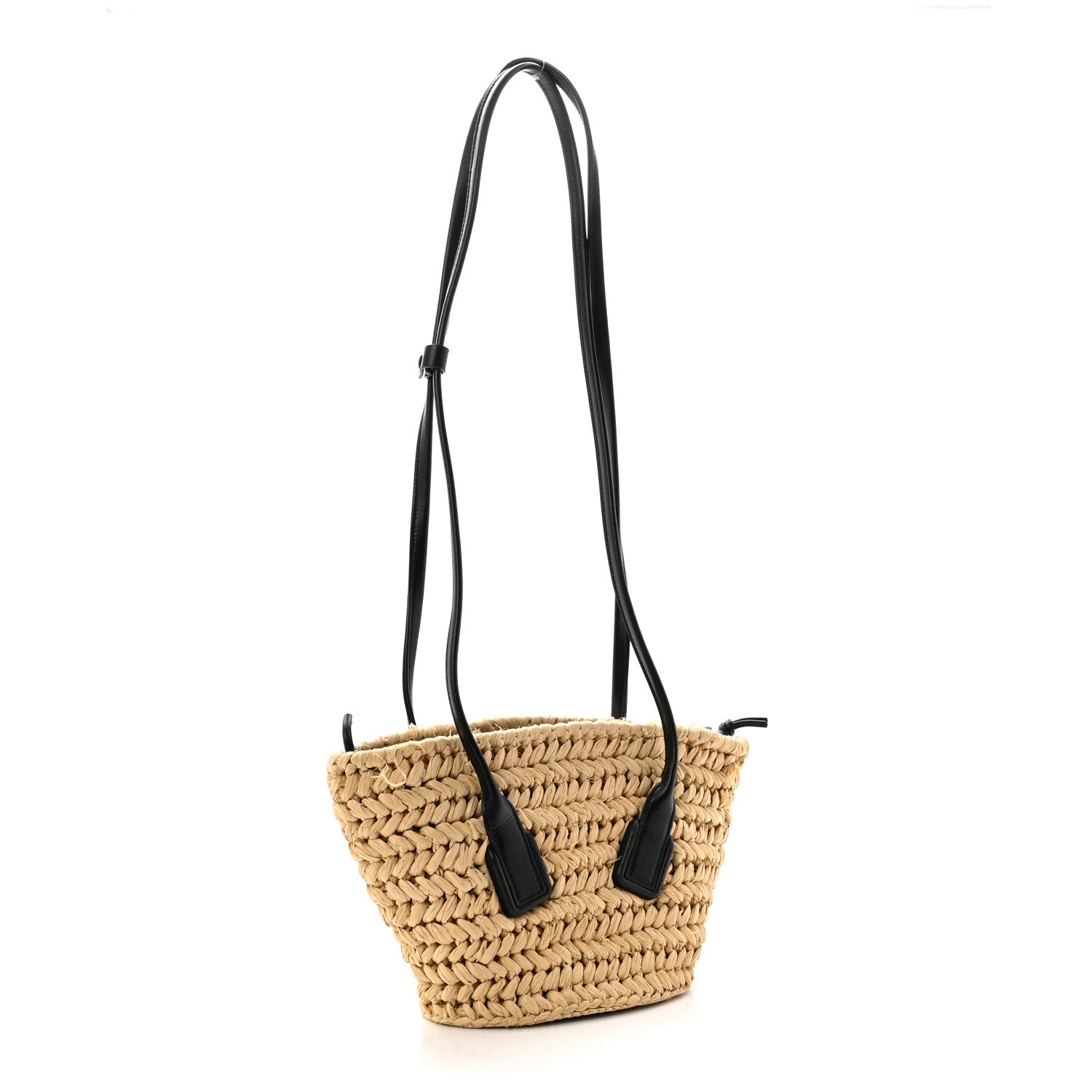Bottega Veneta Raffia Calfskin Small Arco Basket Black 4 of 11