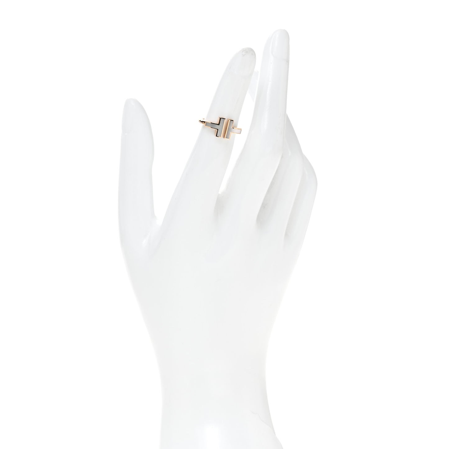 18K Rose Gold Mother of Pearl T Wire Ring 46 3.75