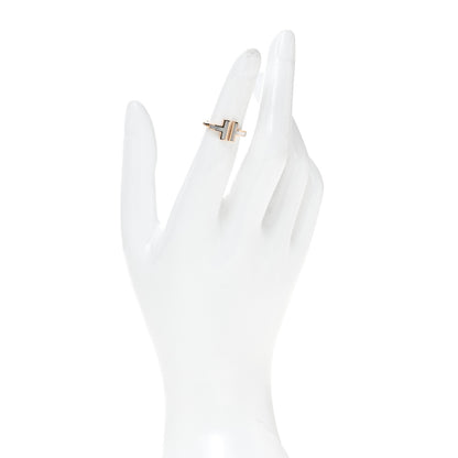 Tiffany 18K Rose Gold Mother of Pearl T Wire Ring 46 3.75 2 of 4
