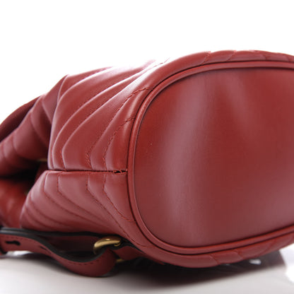 Gucci Calfskin Matelasse GG Marmont Flap Backpack Hibiscus Red 5 of 9